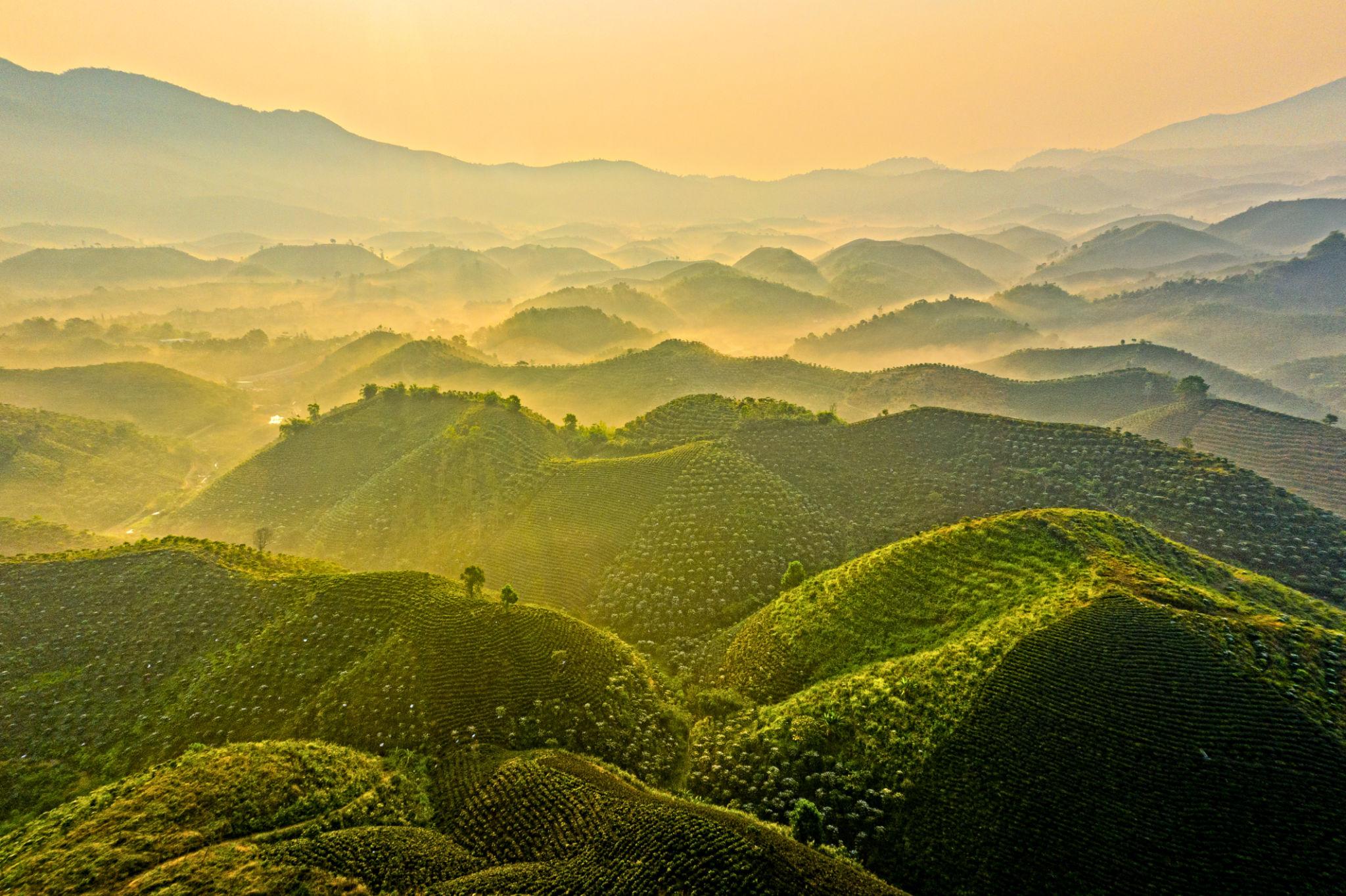The mountain view of Bao Loc Vietnam